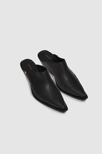 Mules à talons Tania 70 en cuir - Black