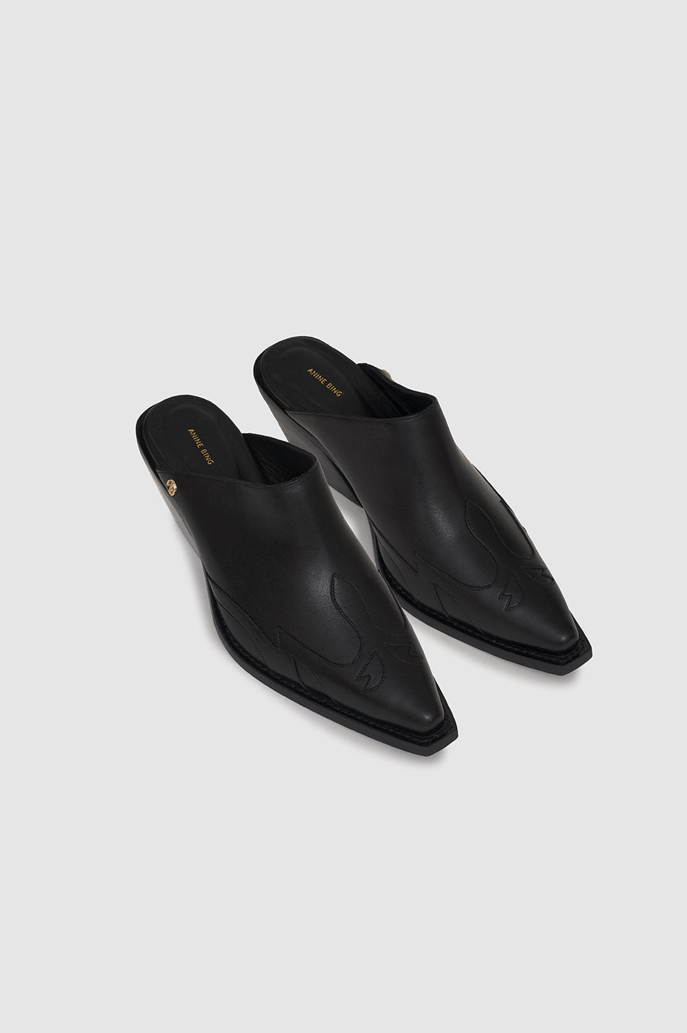 Mules à talons Tania 70 en cuir - Black