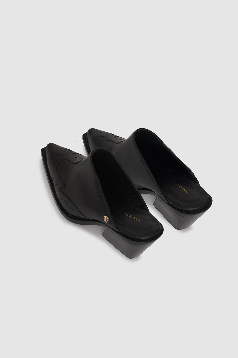 Mules à talons Tania 70 en cuir - Black