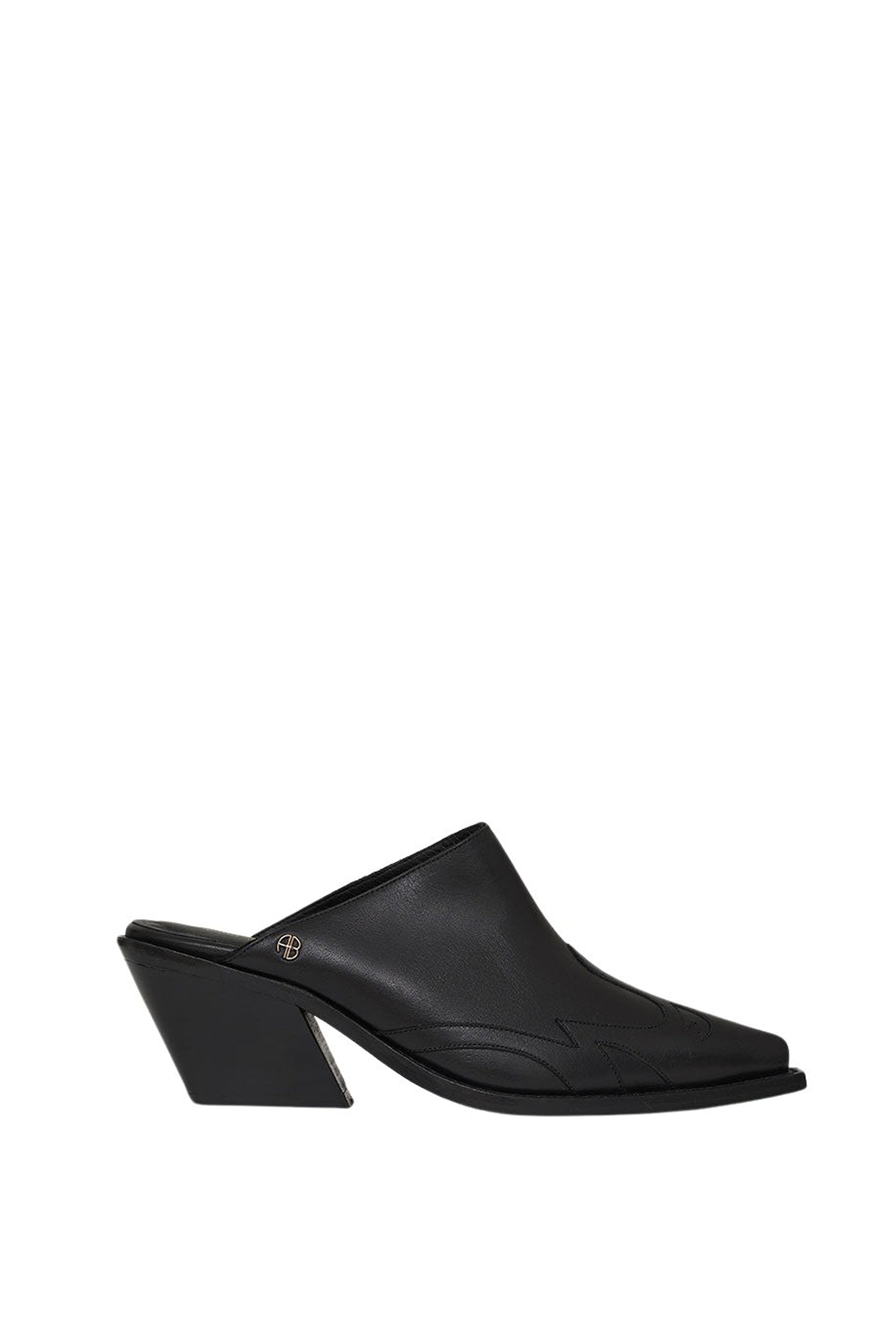 Mules à talons Tania 70 en cuir - Black