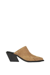 Mules à talons Tania en daim - Brown