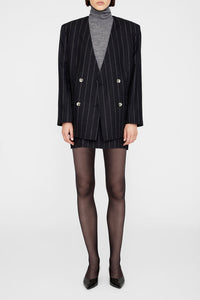 103qty NEW / TIERRA SKIRT - DARK GREY PINSTRIPE