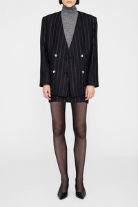 TIERRA SKIRT - DARK GREY PINSTRIPE