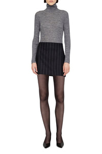 TIERRA SKIRT - DARK GREY PINSTRIPE