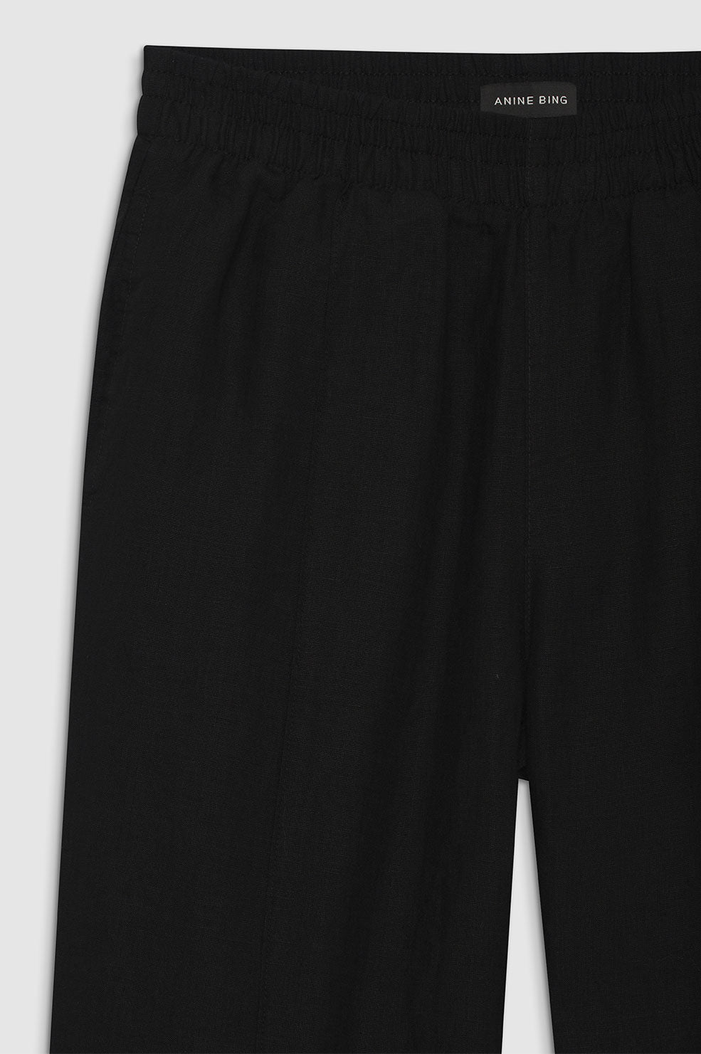 Torres high-waisted trousers in linen - Black