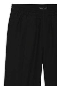 Torres high-waisted trousers in linen - Black