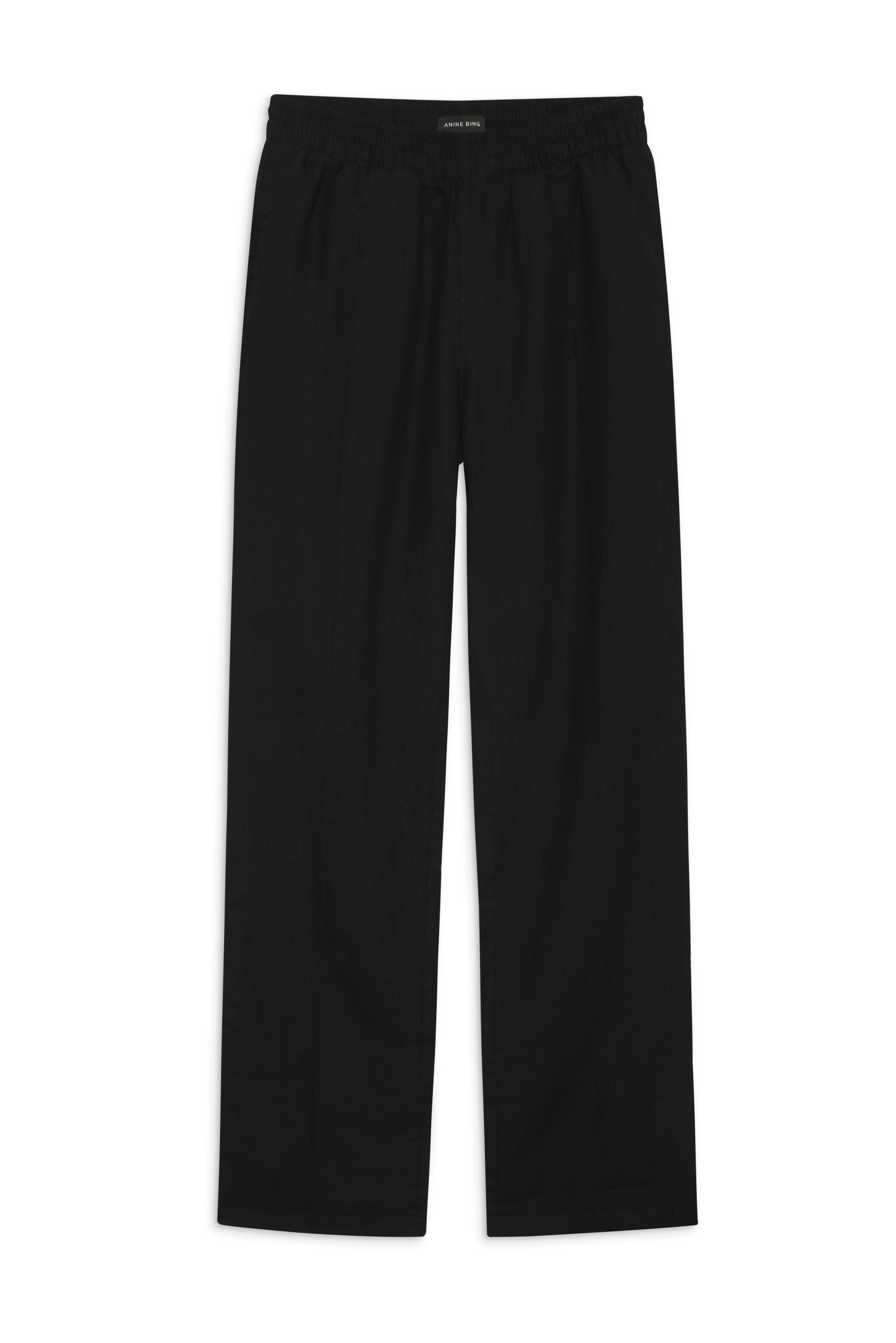 Torres high-waisted trousers in linen - Black