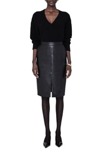 Jupe Tyra en cuir - Black