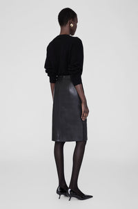 Jupe Tyra en cuir - Black