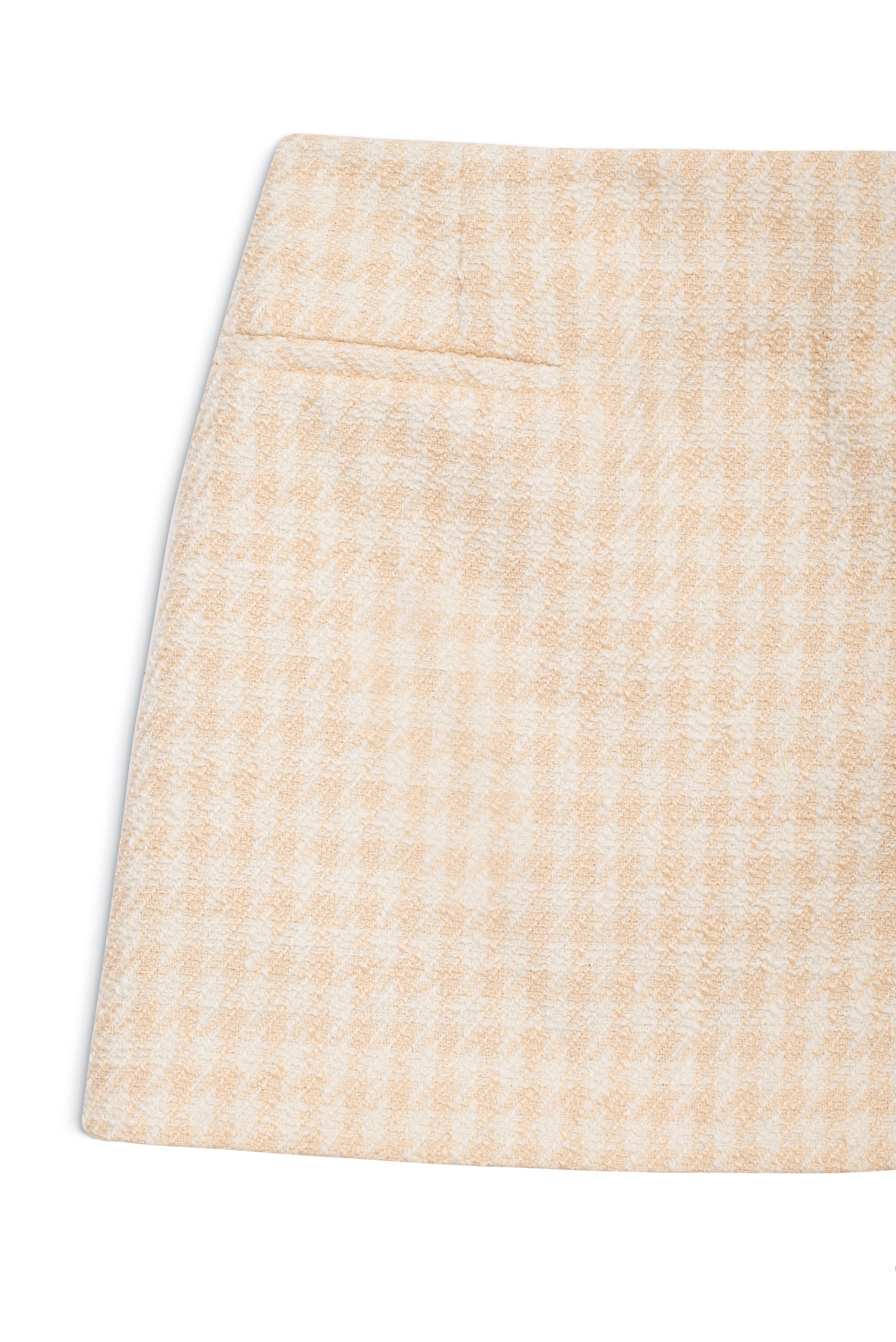 VANESSA SKIRT - CREAM AND PEACH HOUNDSTOOTH