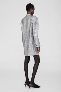 VENEDA MINI DRESS - SILVER SEQUIN