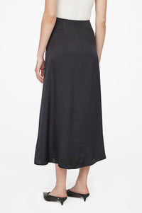 Jupe midi Verne en soie - Black