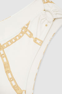 VIV BIKINI BOTTOM - CREAM AND TAN LINK PRINT