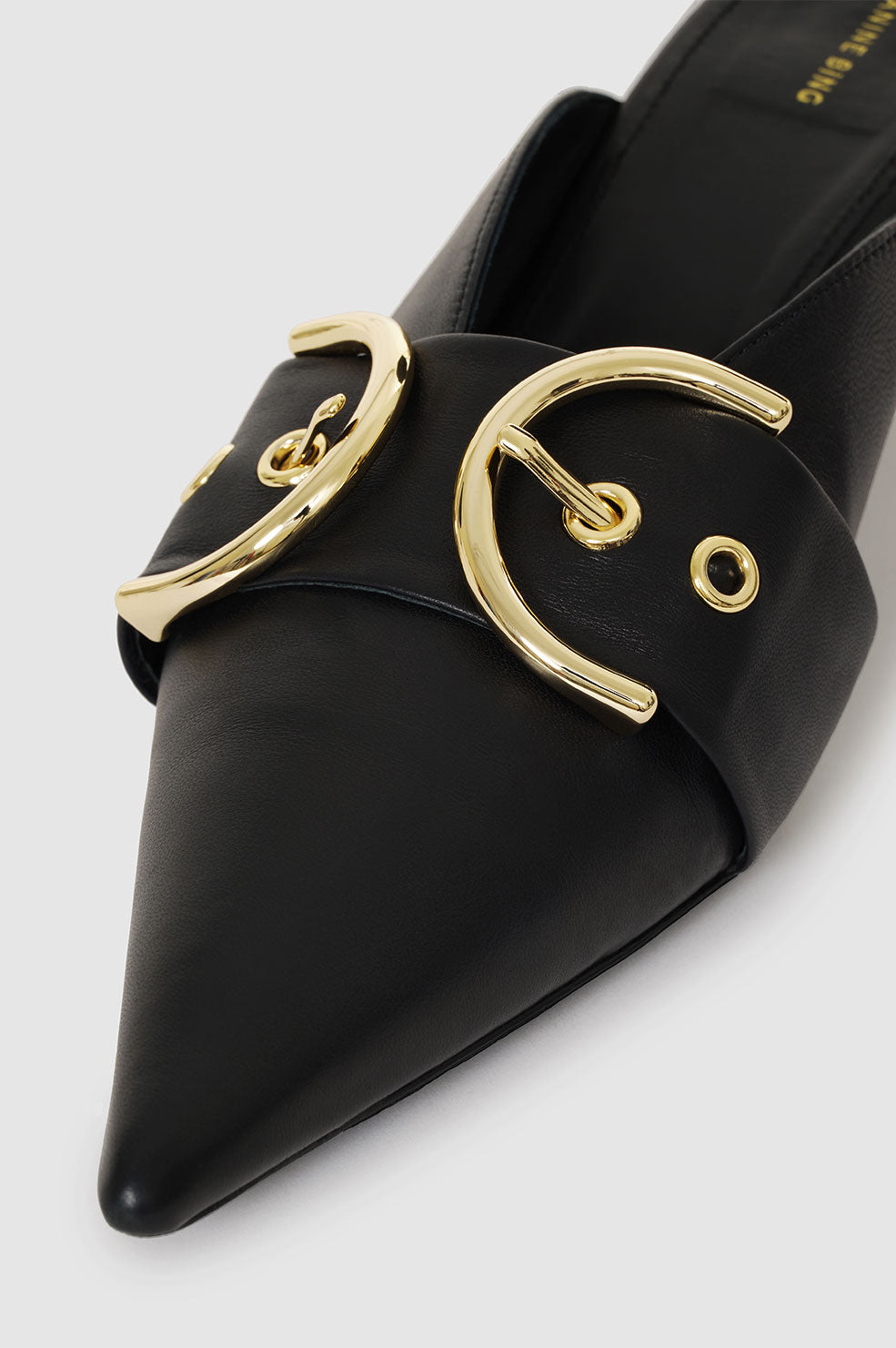 Mules à talons Zoe en cuir - Black