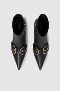 Bottes à talons Zoe en cuir - Black