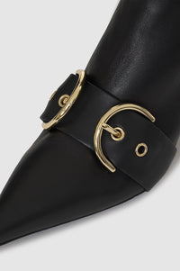 Bottes à talons Zoe en cuir - Black