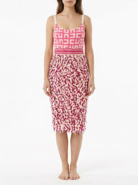 Short dress with layered fringes - Fuxia & Burro