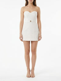 Belted jacquard dress - Burro