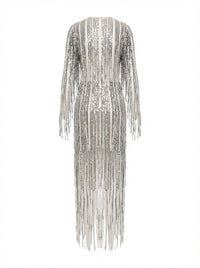 Fringed maxi dress - Burro & Nero
