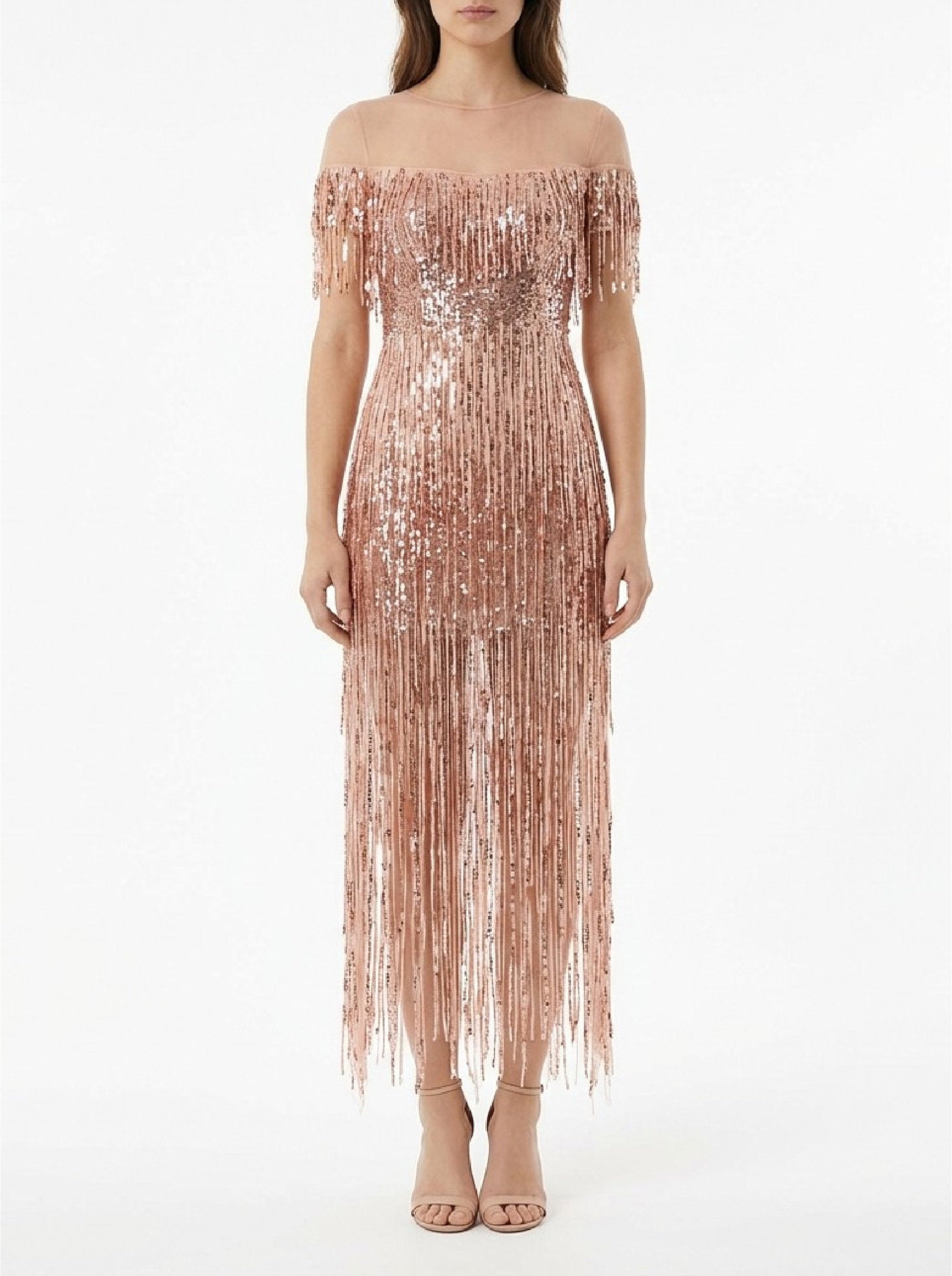 Robe à paillettes et franges - Carne