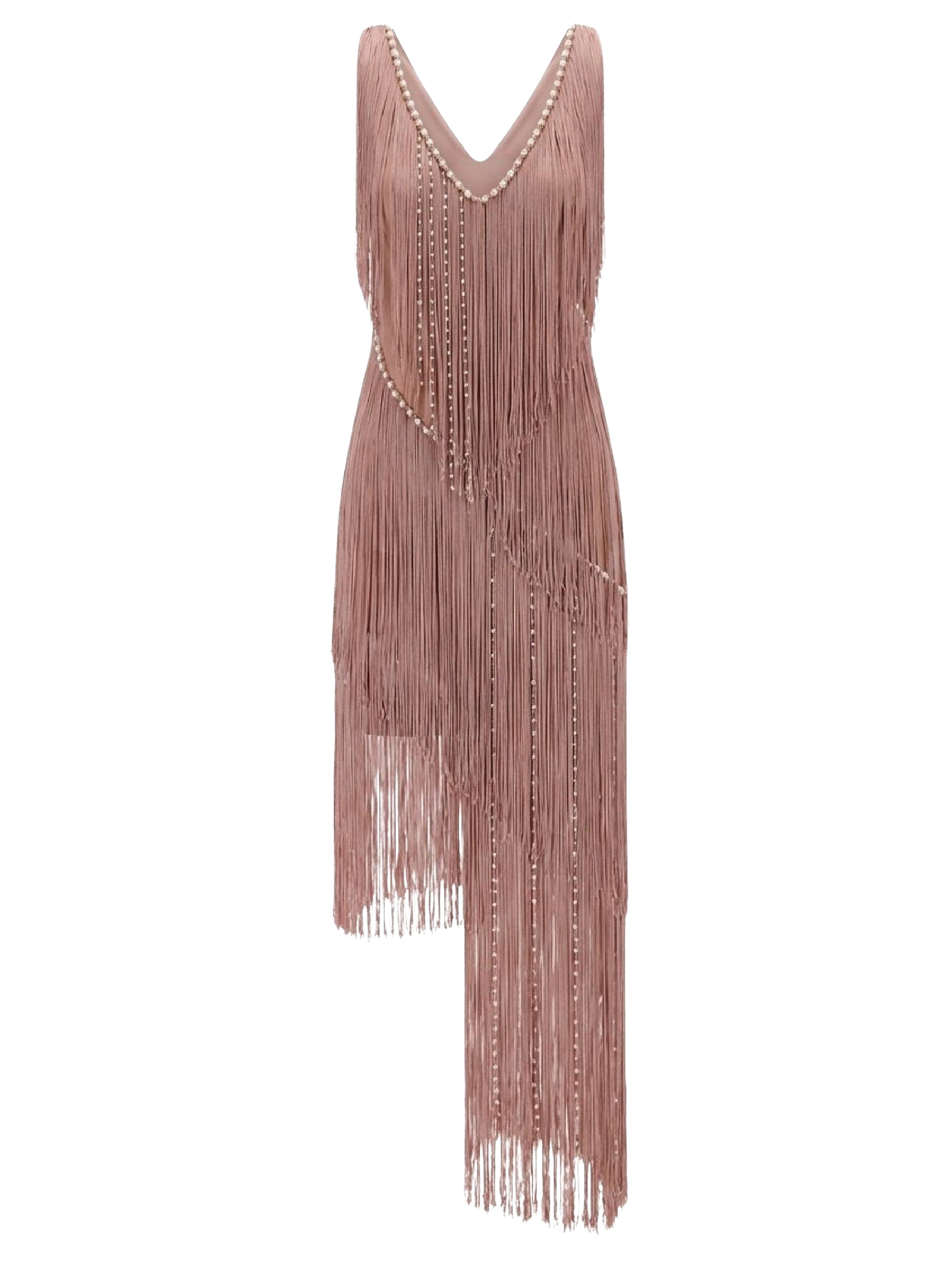 Robe à franges et perles - Nudo