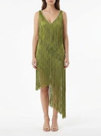 Fringed dress with pearls - Olive Oil