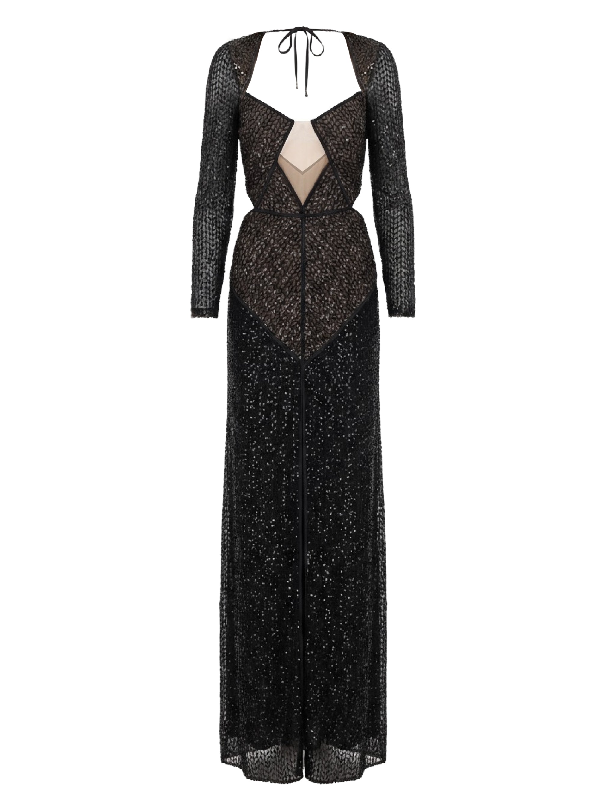 Robe longue décolletée - Nero