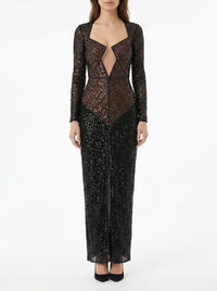 Robe longue décolletée - Nero