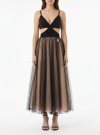 Robe midi découpée en tulle - Candy Violet