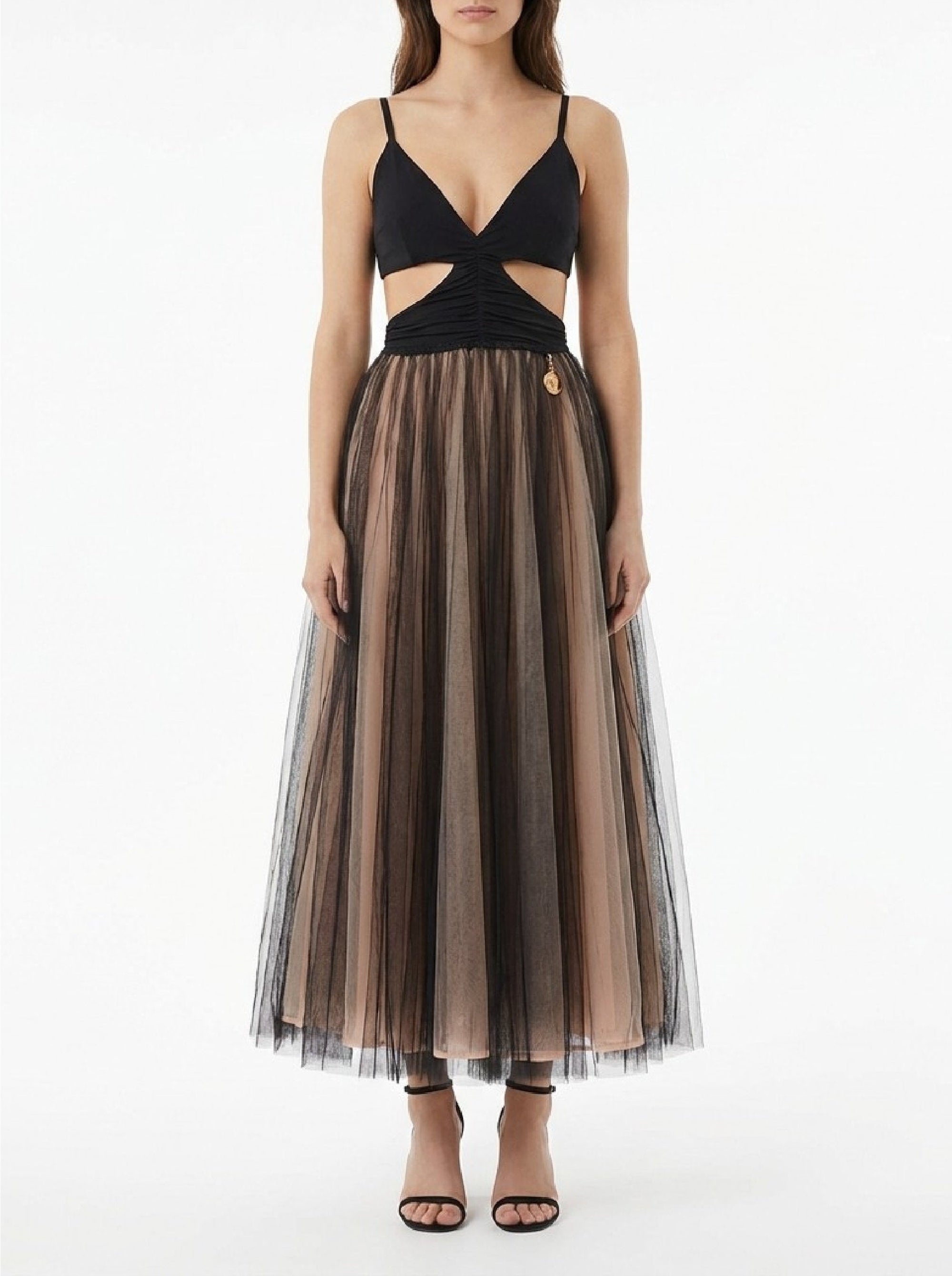 Robe midi découpée en tulle - Candy Violet