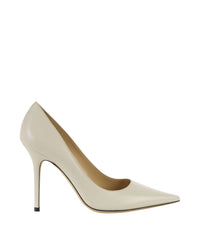 Abel pointy pumps 100 in leather - Milk