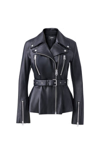 Veste perfecto Abigail en cuir - Black