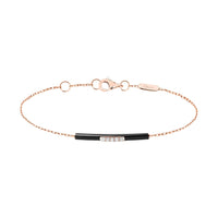 Enamel bracelet in 14K pink gold set with diamonds - Black