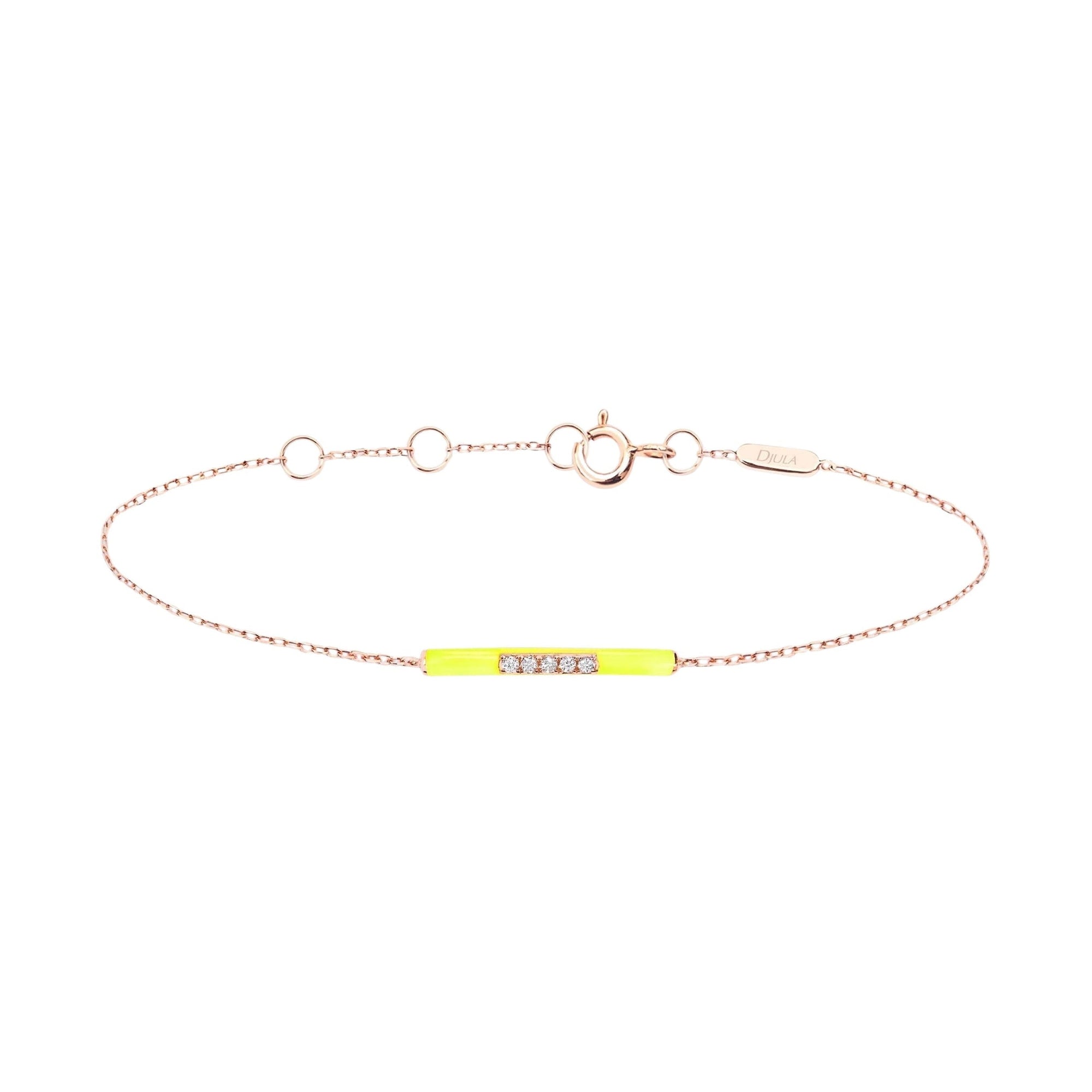 Jaune / Bracelet Marbella en Or rose 14K serti de diamants - Jaune