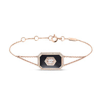 Bracelet en Or rose 14K serti de diamants - Noir