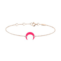 Horn bracelet in 14K pink gold set with diamonds - Pink