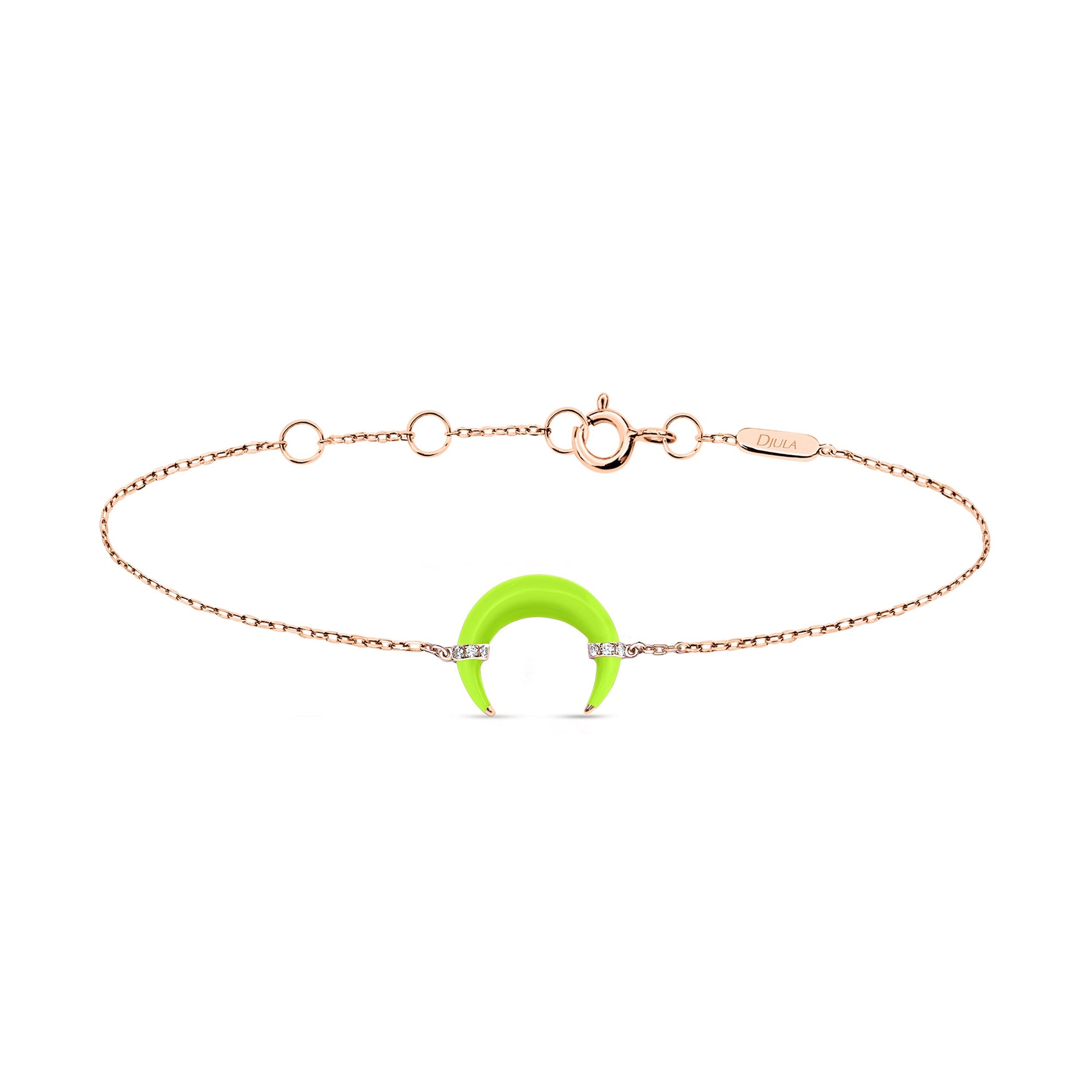 Jaune / Bracelet Corne en Or rose 14K serti de diamants - Jaune