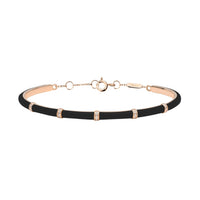 14K Pink Gold Diamond-Set Wedding Band - Black