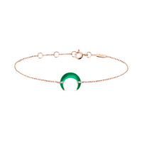Verte / Bracelet Corne en Or rose 14K serti de diamants - Verte