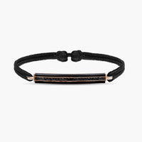 Noir / Bracelet Cordon en Or rose 18K serti de diamants - Noir