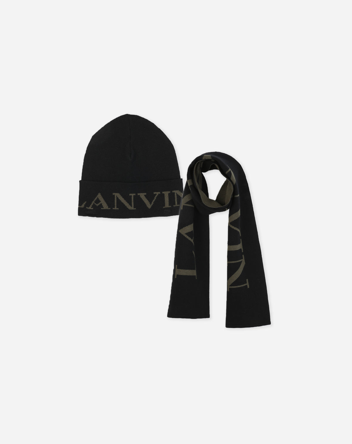 Set scarf and hat - Noir & kaki