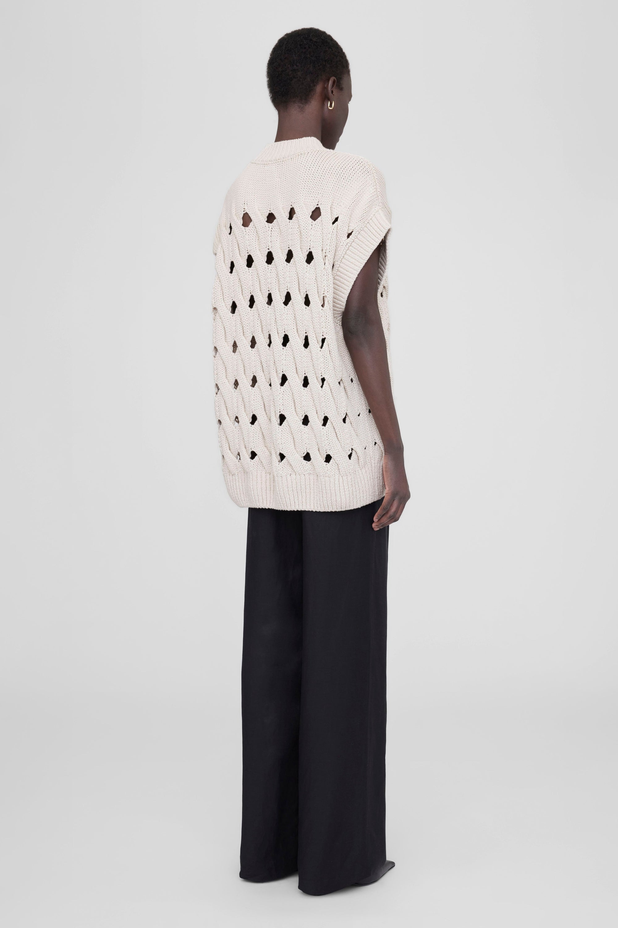 Pull sans manches Dray ajouré - Cream