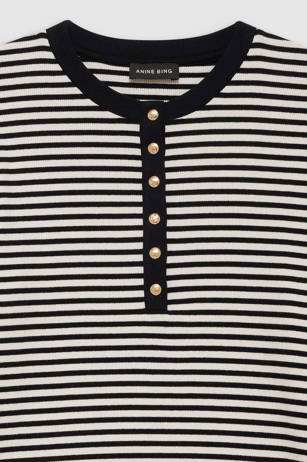 ALESSIA LONG SLEEVE TEE - CREAM AND BLACK STRIPE