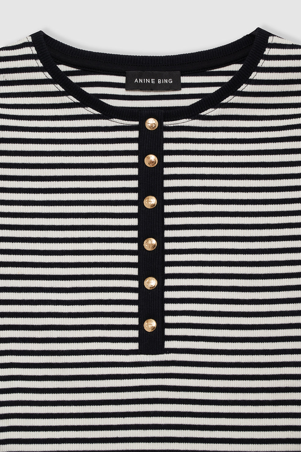 ALESSIA TEE - CREAM AND BLACK STRIPE