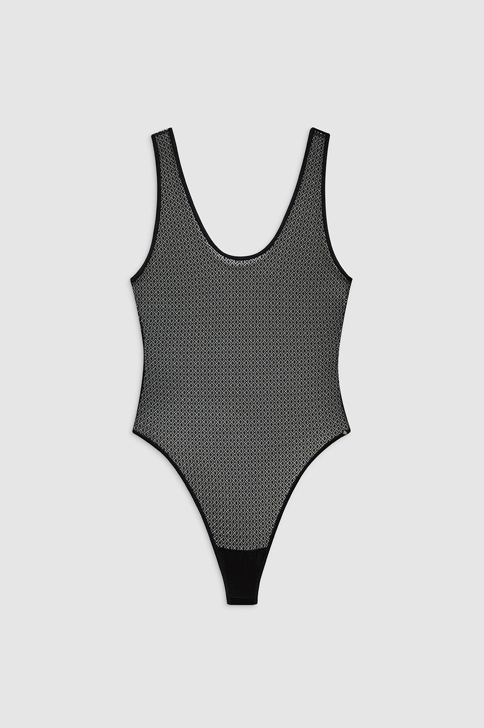 ALYSHA BODYSUIT - BLACK GEOMETRIC LACE
