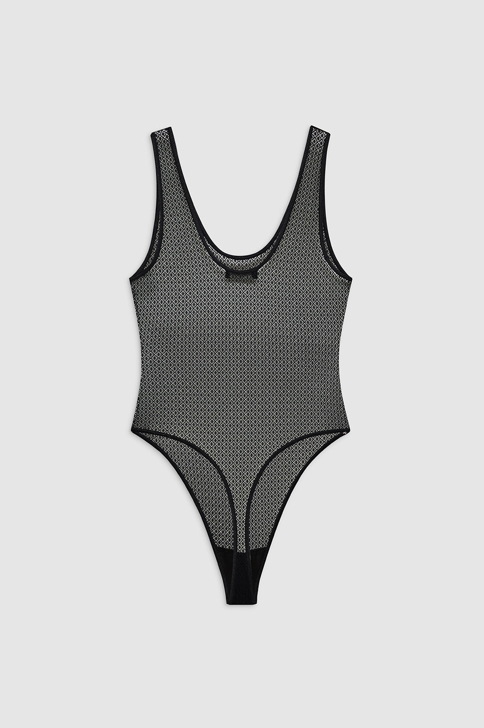 ALYSHA BODYSUIT - BLACK GEOMETRIC LACE