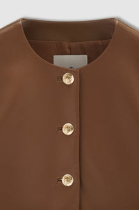 AMBER JACKET - COGNAC RECYCLED LEATHER