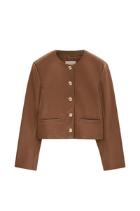Veste Amber en cuir - Brown
