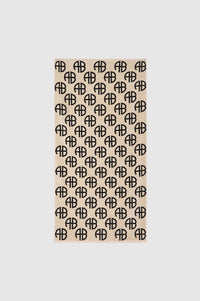 8qty NEW / BAHIA TOWEL - BEIGE MONOGRAM PRINT