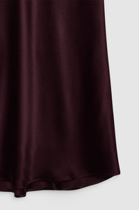 BAR SILK SKIRT - BORDEAUX